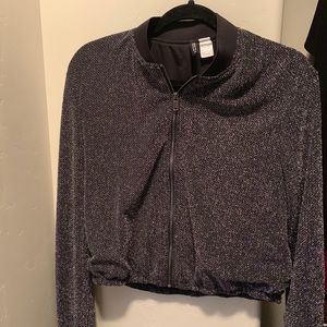 Black & Silver dressy zip up jacket